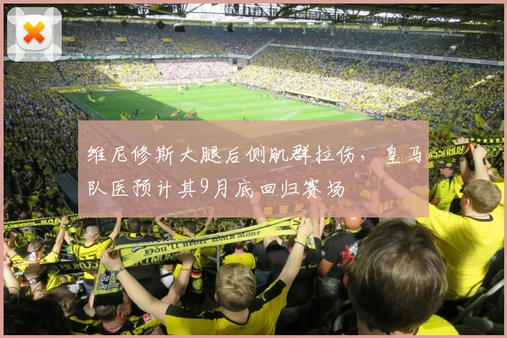 维尼修斯大腿后侧肌群拉伤，皇马队医预计其9月底回归赛场